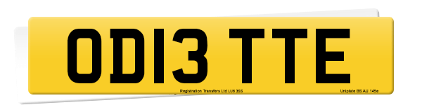Registration number OD13 TTE